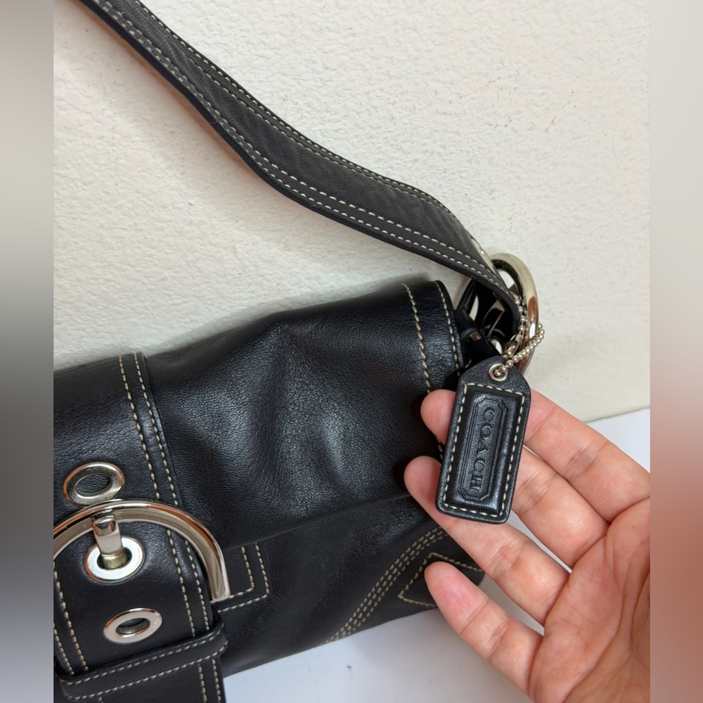 Coach Y2K SoHo Black Leather Shoulder Bag - Picture 3 of 12